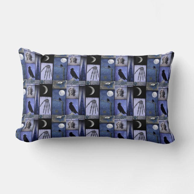 Blauwe Gothic Kussen (Voorkant)