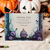 Blauwe gotiek 2e verjaardag bedankkaart