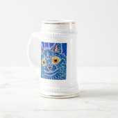 Blauwe gotische kat bierpul (Voorkant links)