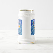 Blauwe gotische kat bierpul (Center)