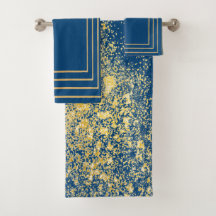 Blauwe gouden handdoek