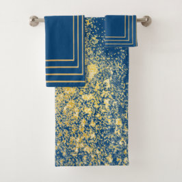 Blauwe gouden handdoek