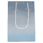 Blauwe gouden sterren houden van je moeder medium cadeauzakje (Achterkant)