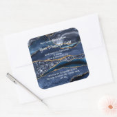 Blauwe goudglitter Agate Marble Candle Labels (Envelop)