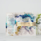 Blauwe goudglitterbrochure waterverf (Staand voorkant)