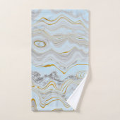 blauwe goudhanddoek BATHROOM TOWEL SET Bad Handdoek (Handdoek)