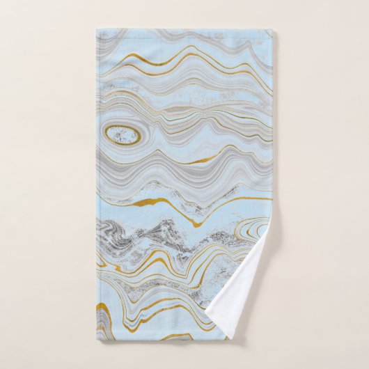  blauwe goudhanddoek BATHROOM TOWEL SET Bad Handdoek (Handdoek)