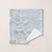 blauwe goudhanddoek BATHROOM TOWEL SET Bad Handdoek (Wasdoekje)