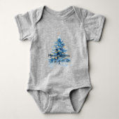 Blauwe goudkerstboom romper (Voorkant)