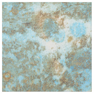 Blauwe/goudkleurige gekamde katoen (56 inch breed) stof