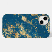 Blauwe goudmarmer Case-Mate iPhone case (Achterkant (horizontaal))