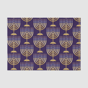 Blauwe goudmenorah tissuepapier