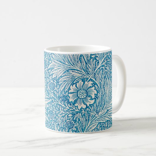 Blauwe goudsbloem William Morris met patroon Koffiemok (Voorkant rechts)