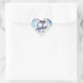 Blauwe goudvedervogels, Bird Heart Monogram Hart Sticker (Tas)