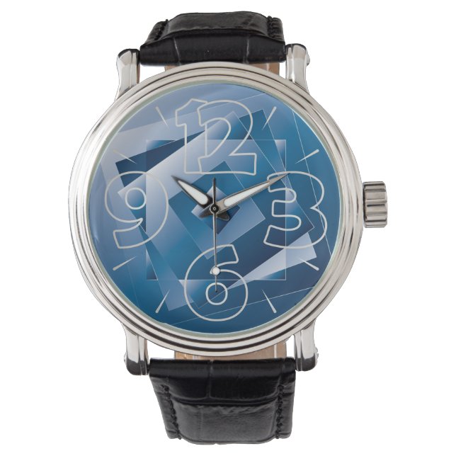 blauwe gradiënt 1 horloge (Voorkant)