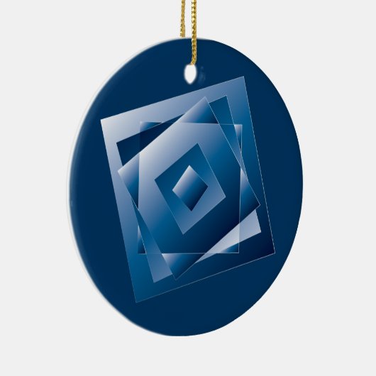 blauwe gradiënt 1 keramisch ornament (Rechts)