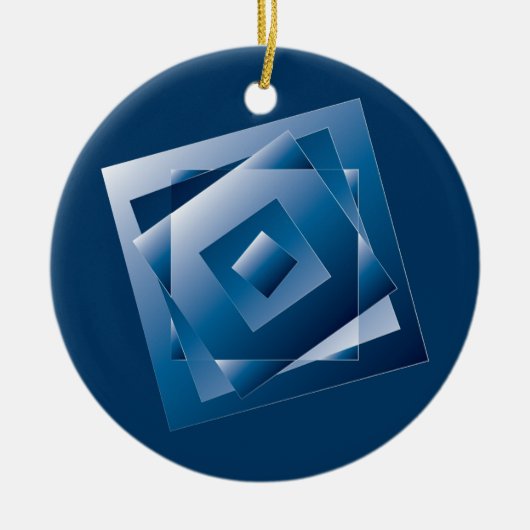 blauwe gradiënt 1 keramisch ornament (Voorkant)