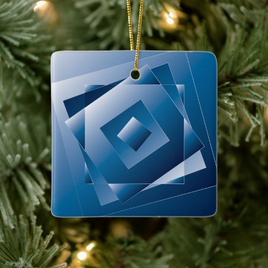 blauwe gradiënt 1 keramisch ornament (Boom)
