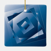 blauwe gradiënt 1 keramisch ornament (Achterkant)