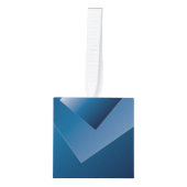 blauwe gradiënt 1 kubus ornament (Voorkant)