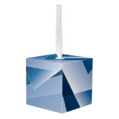 blauwe gradiënt 1 kubus ornament (Achter hoekig)