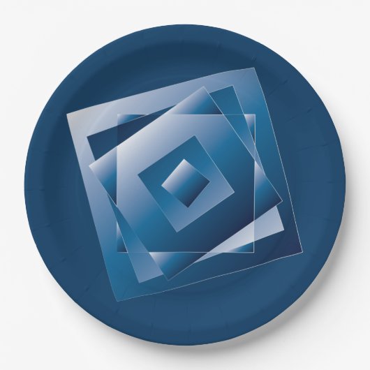 blauwe gradiënt 1 papieren bordje (Voorkant)