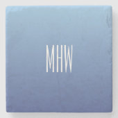 Blauwe gradiënt aangepaste monogram onderzetters (Voorkant)