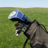Blauwe Gradiënt Blok Moderne Monogram Golfheadcover (Insitu)