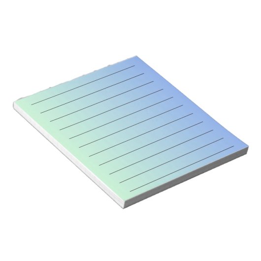 Blauwe Gradiënt Elegant & Levendig briefpapier Notitieblok (Schuin)