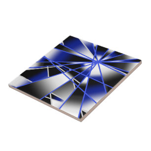 Blauwe Gradiënt Kleurvulling Mechanische Tekening Tegeltje