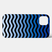 Blauwe gradiënt Wavy Stripes Case-Mate iPhone Case (Achterkant (horizontaal))