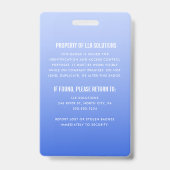 Blauwe Gradiënt Werknemer Badge (Achterkant)