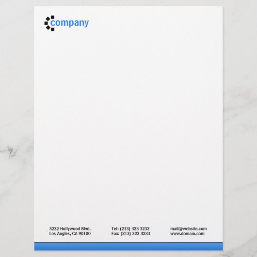 Blauwe gradiëntbodem briefhoofd sjabloon (Voorkant)