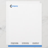 Blauwe gradiëntbodem briefhoofd sjabloon (Voorkant / Achterkant)