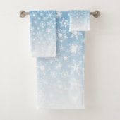 Blauwe gradiëntsneeuwvlokken bad handdoek (Insitu)