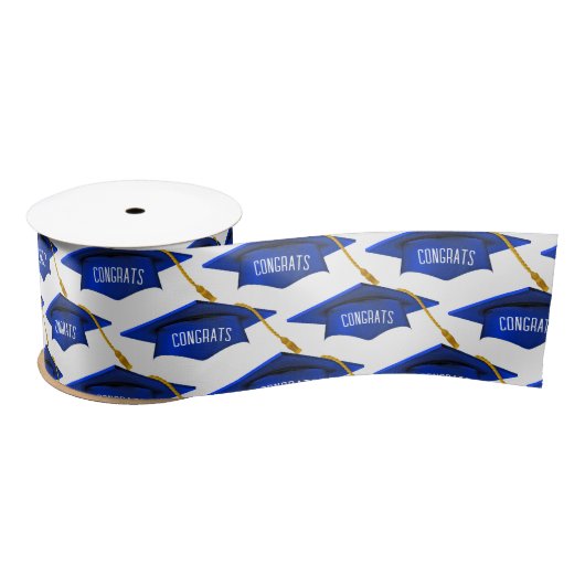 Blauwe Graduation Caps met de Tekst van het Geconc Lint (Spoel)