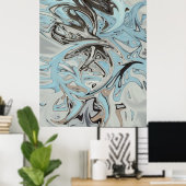 blauwe graffiti poster (Thuiskantoor)