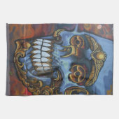 Blauwe graffiti theedoek (Horizontaal)