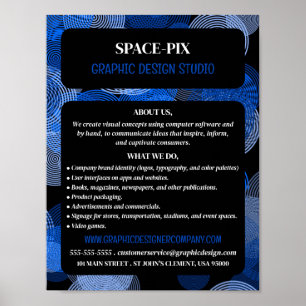 Blauwe grafische cirkels, grafische ontwerper Adve Poster