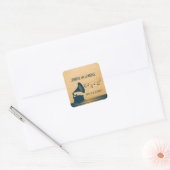 Blauwe Gramophone Weddenschappen Vierkante Sticker (Envelop)