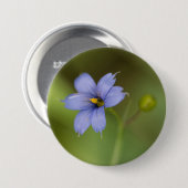 Blauwe gras wilde bloemen Button (Voorkant /achterkant)