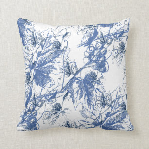 Blauwe Gravevine White Pillow Kussen