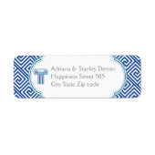 Blauwe Griekse sleutel en column Griekse bruiloft Etiket (Voorkant)