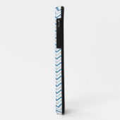 Blauwe grijs en witte Chevron Monogram hoest Case-Mate iPhone Case (Achterkant/links)