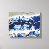 Blauwe grijze acrylverf Abstracte achtergrondkunst Canvas Afdruk (Voorkant)