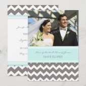 Blauwe grijze Chevron Aankondiging van de Foto Elo (Voorkant / Achterkant)