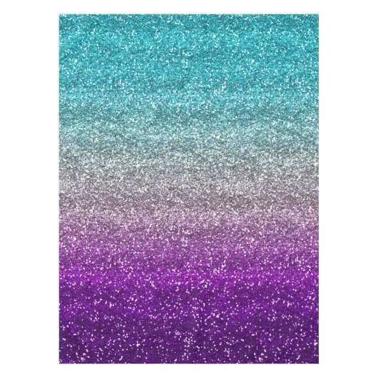 Blauwe, grijze en Paarse gradiënt Glitter Tafelkleed (Voorkant)