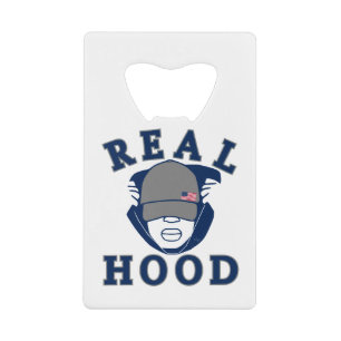 blauwe grijze HOOD GUY IN HOODIE Kredietkaart Flessenopener