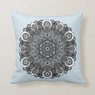 Blauwe grijze Mandala Pillow Kussen