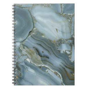 Blauwe grijze marmer met goudvein notitieboek